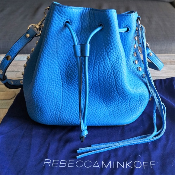 Rebecca Minkoff Handbags - Rebecca Minkoff Blue Studded Bucket Shoulder Bag